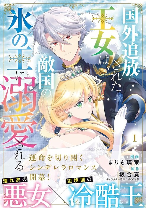 「国外追放された王女は、敵国の氷の王に溺愛される」1巻（帯付き）