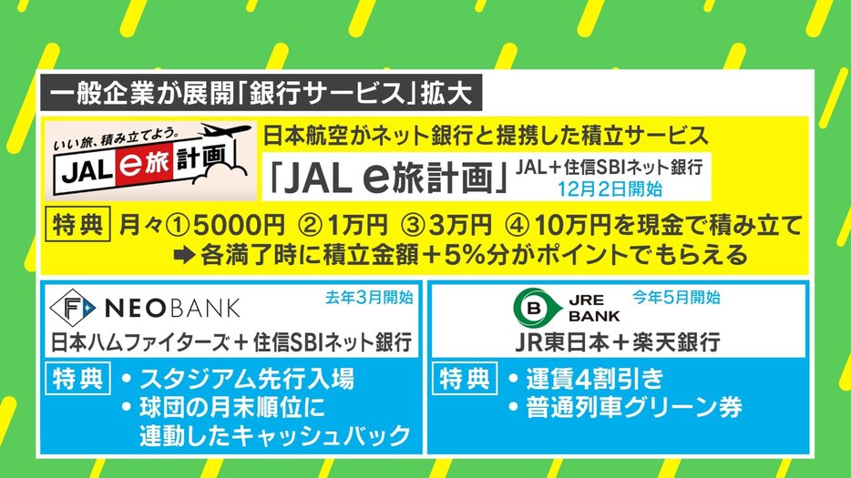 一般企業が展開「銀行サービス」拡大