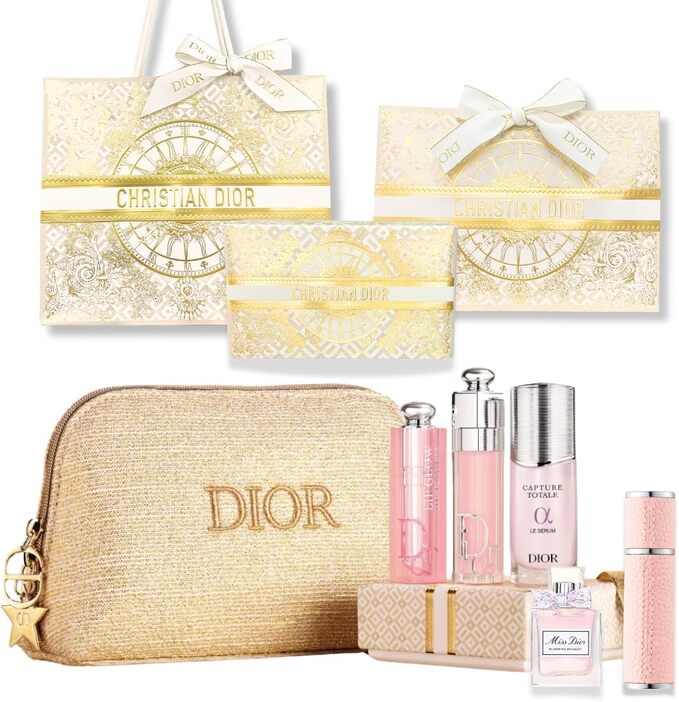 【国内正規品】DIOR ディオール ホリデーオファー クリスマスコフレ 2024 （ 限定柄ショップバッグ&ギフトボックス &アトマイザー&ポーチ ）リップ マキシマイザー ギフトセット