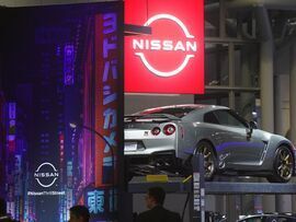 Nissan branding. Photographer: Bing Guan/Bloomberg