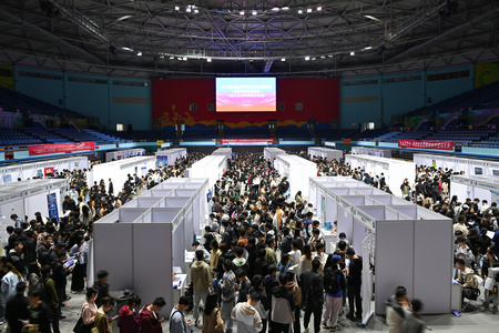 北京工業大学で開催された就職活動イベント（2024年10月16日撮影、資料写真）。