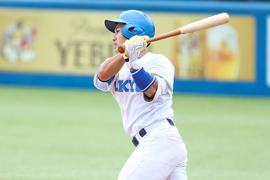 秋の東京六大学リーグでは4番を務めた内田開智【写真：加治屋友輝】