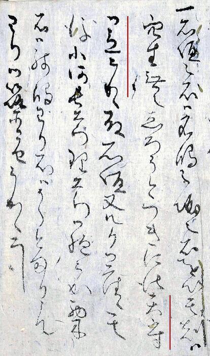 福岡城の天守閣に関する記述が見つかった書状の一部。傍線部に「天守御立被成（天守をお建てになった）」と記されている＝福岡教育大学（波多野晥三）収集資料