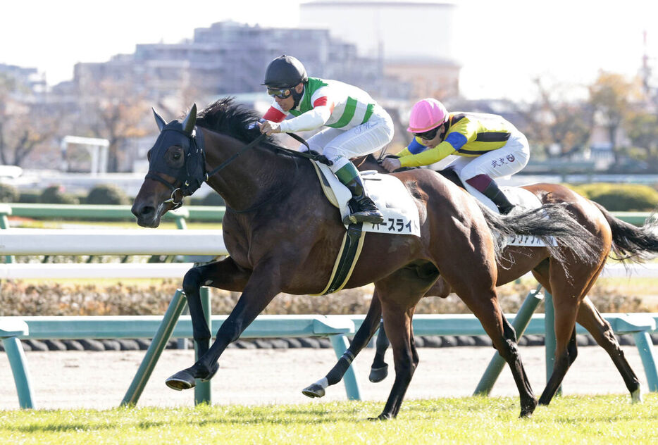 デビュー戦を勝利で飾ったバースライト（左）（カメラ・荒牧　徹）