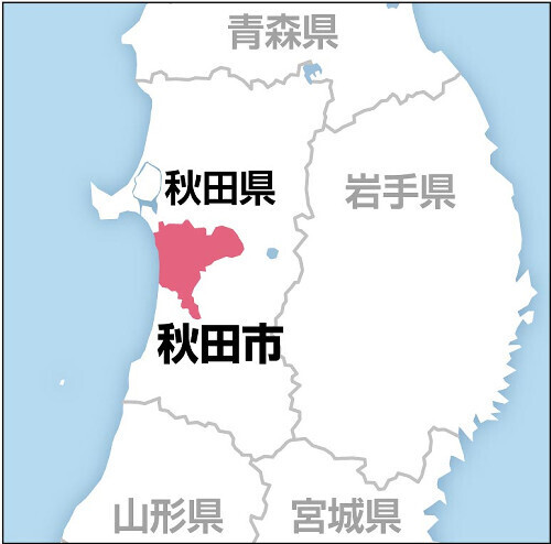 秋田市の地図