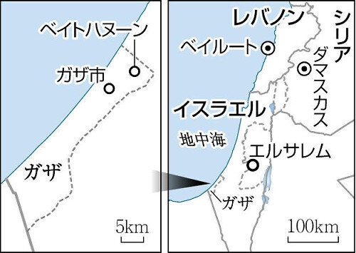 ガザの地図