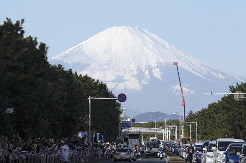 ３区で市街地の坂を下って海岸線へ。天気が良ければ選手の目にはこんな景色が