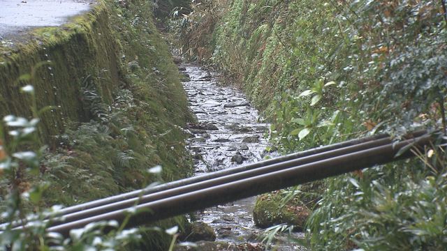 鳥取市栗谷町の転落現場