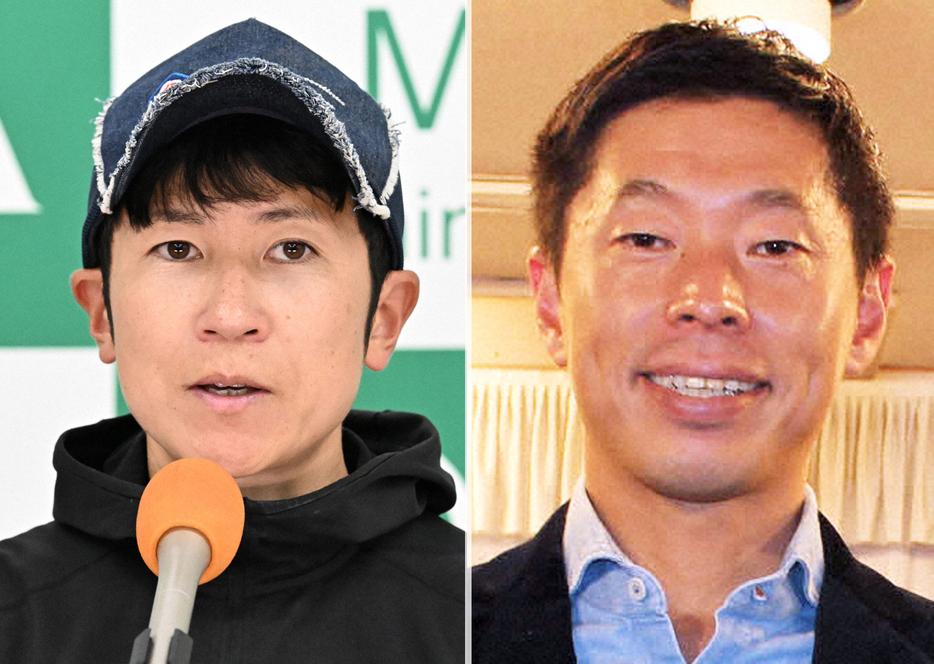 田中博康調教師師（左）とDeNA田中浩康内野守備兼走塁コーチ