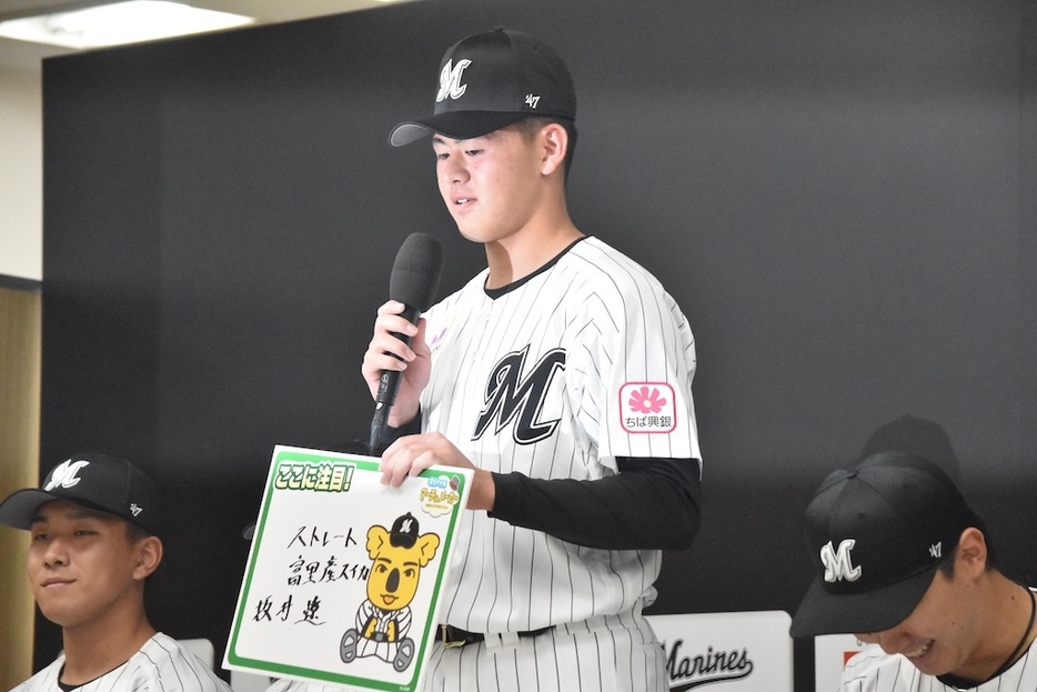 ロッテのドラフト4位・坂井遼（撮影＝岩下雄太）