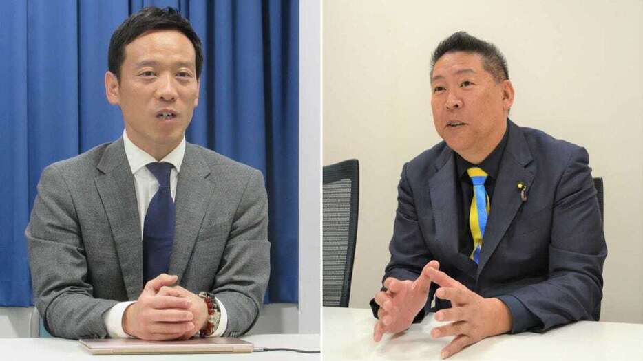 南出賢一氏（左）と立花孝志氏