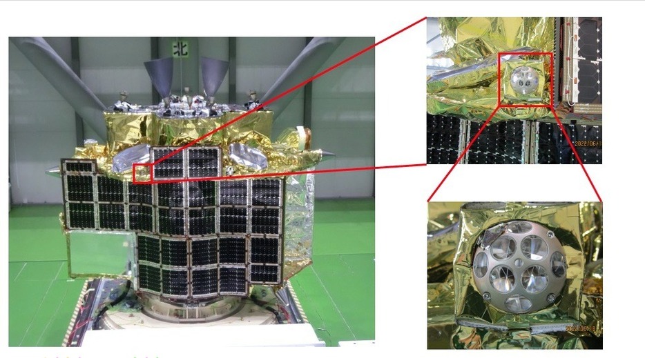 SLIMのレーザーリトロリフレクター搭載位置を示した図（Credit: JAXA）