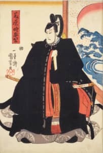 藤原時平（871～909）『武部源蔵菅公に名残りを惜しむ図』一勇斎国芳筆　国立国会図書館