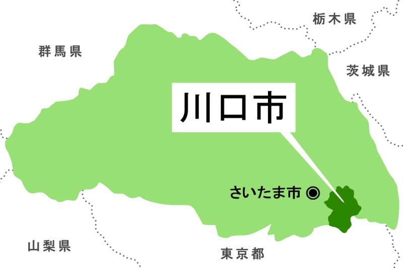 JR川口駅がある川口市