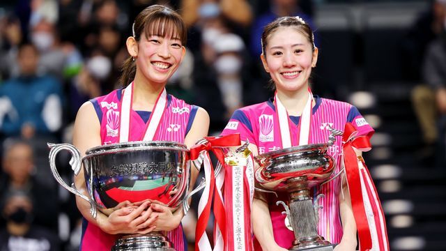 全日本選手権女子ダブルスで初優勝を果たしたシダマツペア(写真：西村尚己/アフロスポーツ)