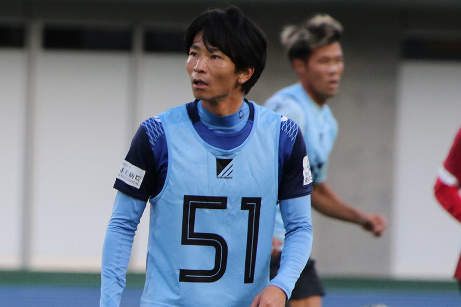 トライアウトに参加した日髙慶太【写真：FOOTBALL ZONE】