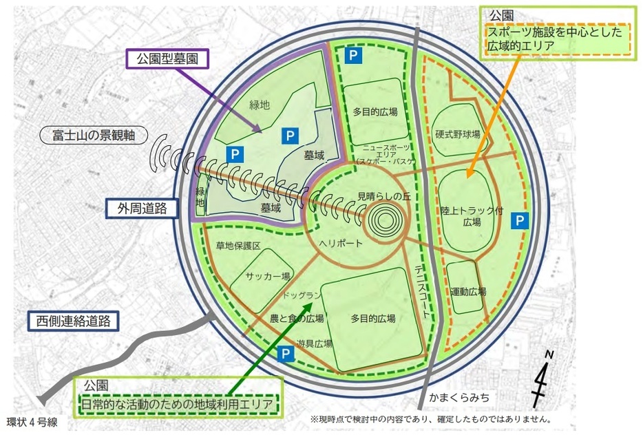 施設配置計画イメージ（横浜市提供）