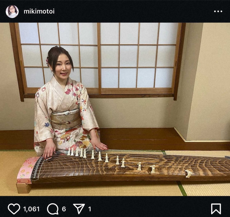 元井美貴のインスタグラムから（＠mikimotoi）