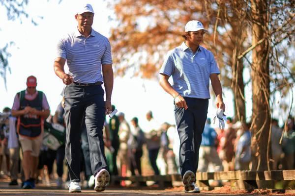 大会初優勝がかかるウッズ親子（写真：Getty Images）