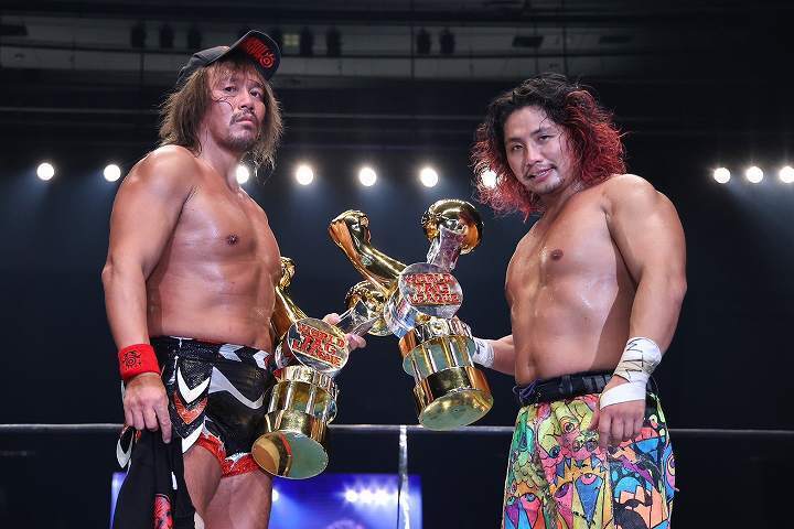 『WORLD TAG LEAGUE 2024』で優勝を飾った内藤哲也と高橋ヒロムが1.4東京ドームで激突することに。写真：新日本プロレスリング