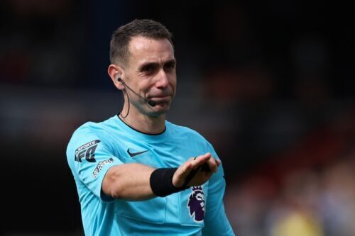 BOURNEMOUTH, ENGLAND - AUGUST 25: Referee David Coote during the Premier League match between AFC Bournemouth and Newcas