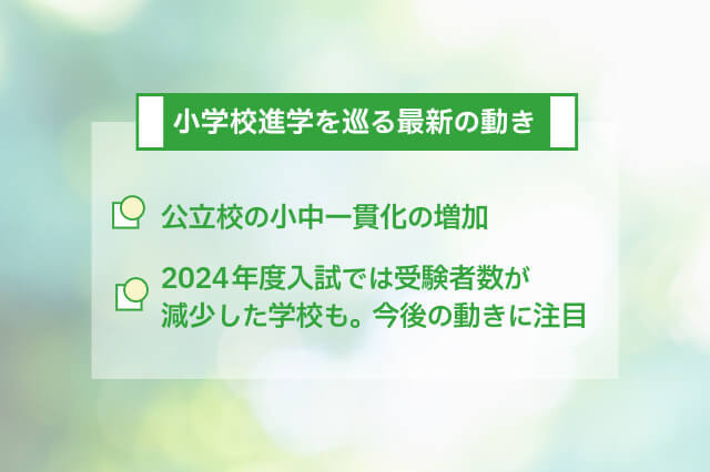 小学校進学を巡る最新の動き