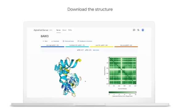 「AlphaFold3」の限定バージョン「AlphaFold Server」の画面イメージ（出典：YouTubeのGoogle DeepMindチャンネル）