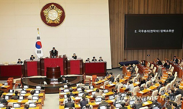 国会本会議の様子＝27日、ソウル（聯合ニュース）