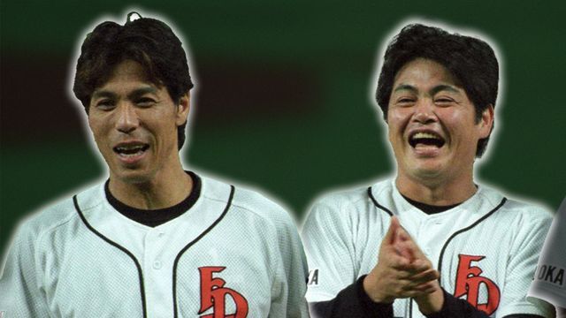 OB戦で監督を務める秋山幸二さん(左)と工藤公康さん(右)(写真:日刊スポーツ/アフロ)