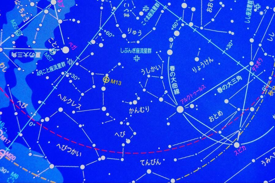 星座早見盤に記載されている「しぶんぎ座流星群」の放射点。しかし、「しぶんぎ座」自体は存在しない