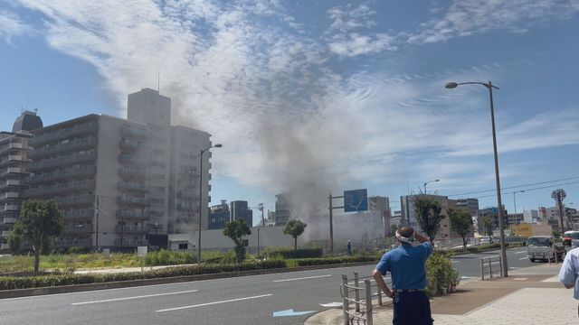 爆発があった下水ポンプ場（視聴者提供）