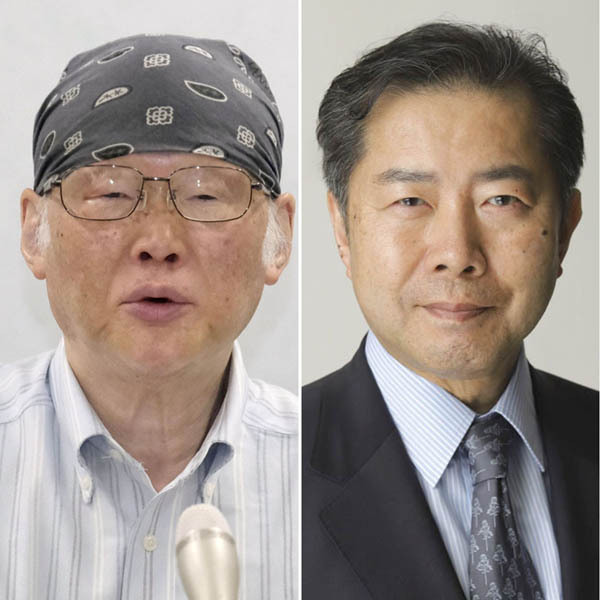 藤兵庫県知事らに対する告発状を送付した上脇博之神戸学院大教授（左）と郷原信郎弁護士の両氏（Ｃ）共同通信社