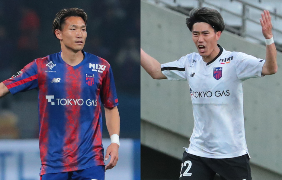 FC東京のMF小泉慶(左)とMF遠藤渓太