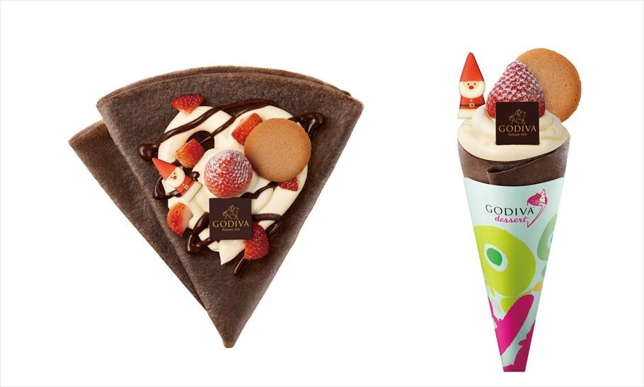 12月25まではサンタのチョコも！　「GODIVA dessert(ゴディバ デザート)」からストロベリー×チーズのクレープ登場