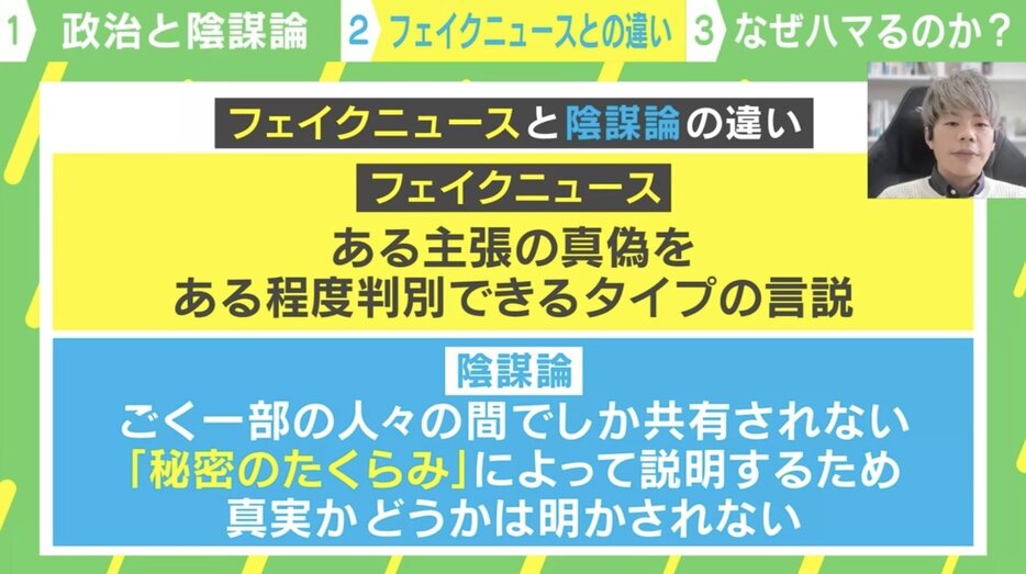 フェイクニュースと陰謀論の違い