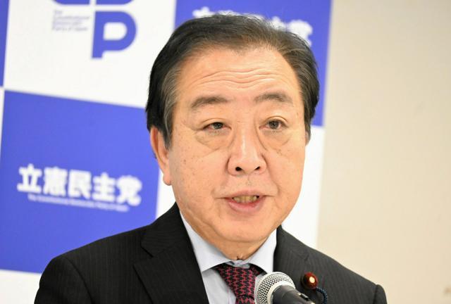 記者会見に臨む立憲民主党の野田佳彦代表=2024年12月6日午後1時20分、国会内、大久保貴裕撮影