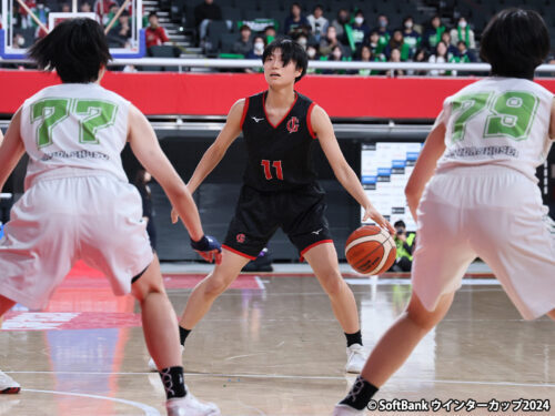 三田松聖戦に先発出場していた岐阜女子の杉浦結菜［写真］＝SoftBank ウインターカップ2024