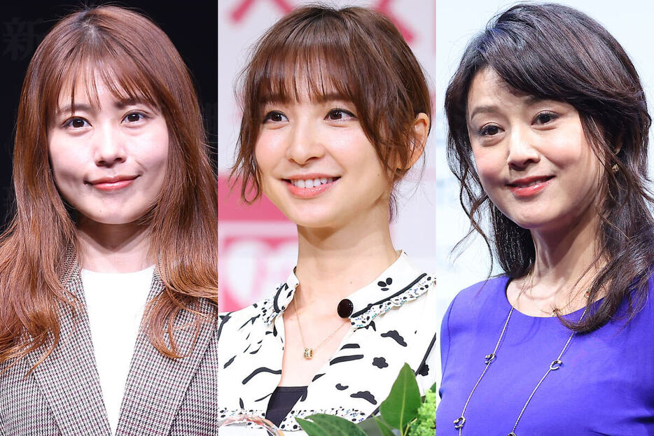 （左から）有村架純、篠田麻里子、藤原紀香