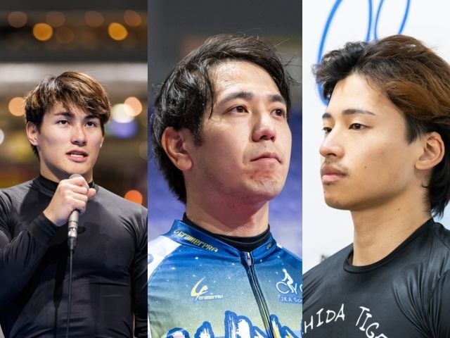 ひろしまピースカップに出場する(左から)太田海也、松浦悠士、山口拳矢(撮影:北山宏一)