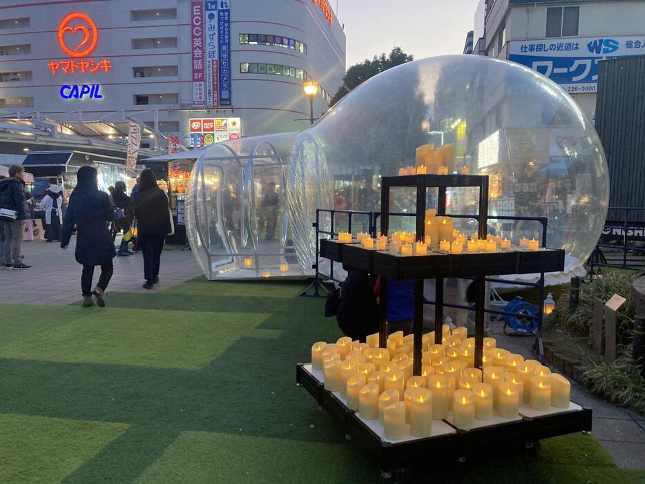 JR加古川駅に設置されたLEDキャンドル