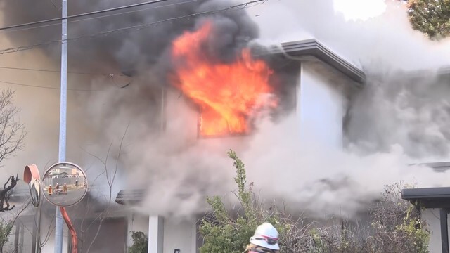 岡谷市の火事現場