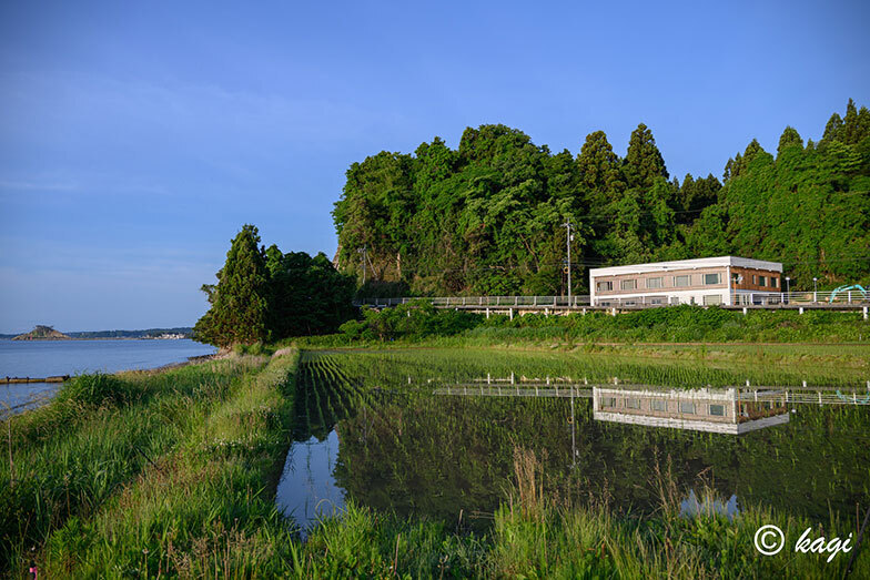 田んぼに、富山湾。見晴らしのいい景色が眼下にひろがる（画像提供／畠山陸）