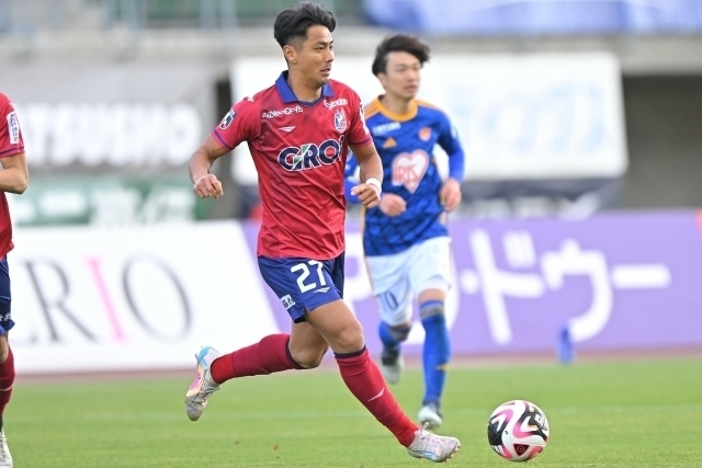 岡山のJ１初昇格に貢献した木村。写真：金子拓弥（サッカーダイジェスト写真部）