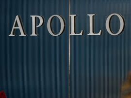 <p>Apollo Global Management signage in New York, US, on Tuesday, Dec. 5, 2023.</p>