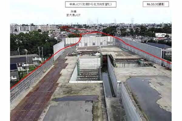 2024年10月時点の中央JCT（画像：国土交通省関東地方整備局）。