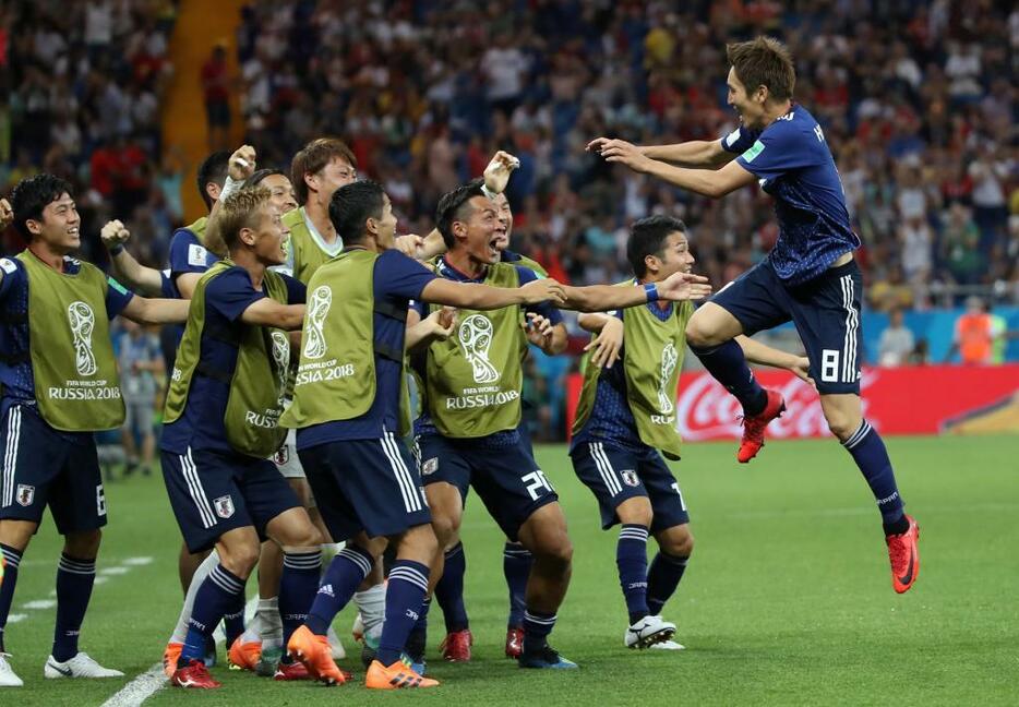 原口の先制ゴールで日本が優勝候補ベルギーから先手を取った。「やることはやった」試合だった（写真・ロイター／アフロ）