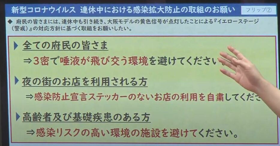 [写真]会見で示されたすべての府民へのお願い