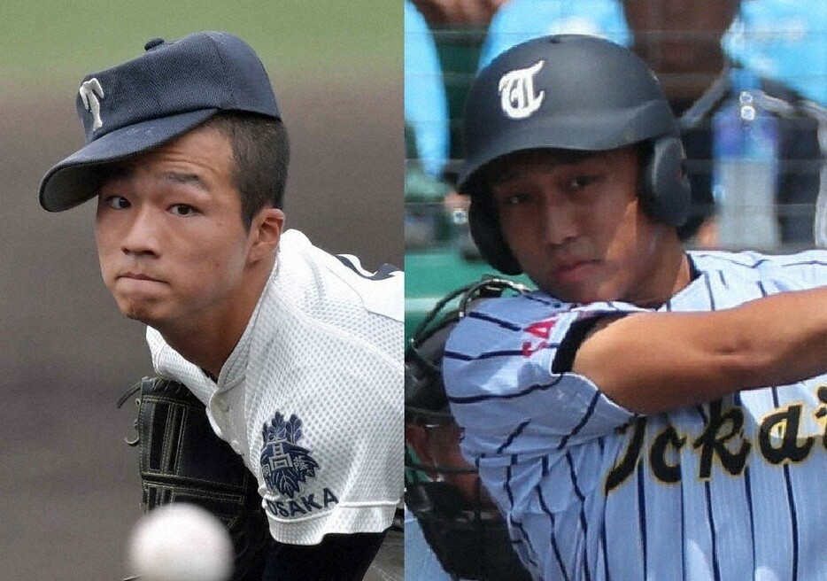 大阪桐蔭・藤江星河（左）と東海大相模・鵜沼魁斗