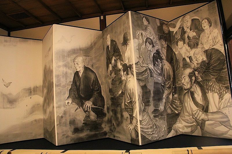 [写真]バガボンドの井上雄彦氏が描いた屏風絵「親鸞」、圧倒的迫力でファンを魅了