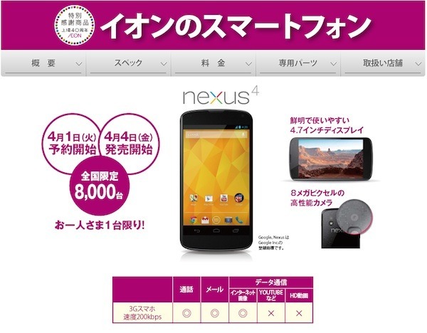 [画像]イオンの格安スマートフォン